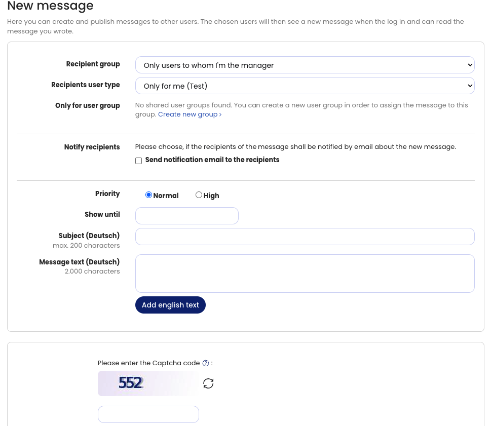 Create a new message