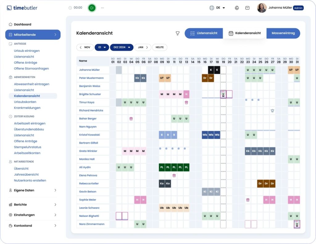 Timebutler: Best Time Tracking Software for Compliance